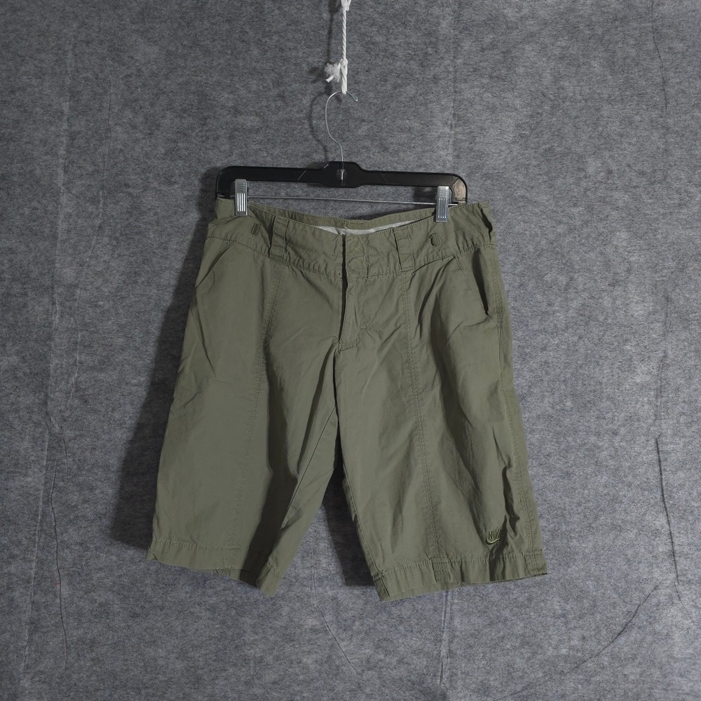 Nike Sportswear Essential Women's Woven High Waisted‎ Shorts Size S Green Solid
